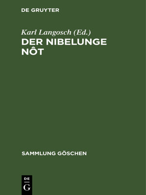 cover image of Der Nibelunge Nôt